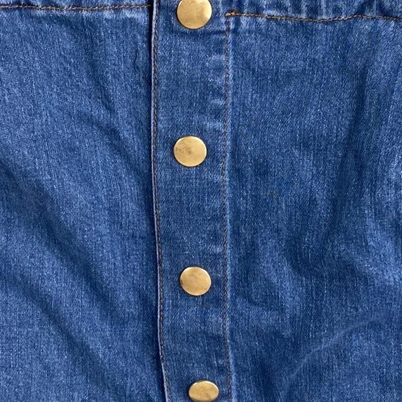 🎉FRAME Claire Denim Cropped Jumpsuit Wide Leg Small - Picture 6 of 16